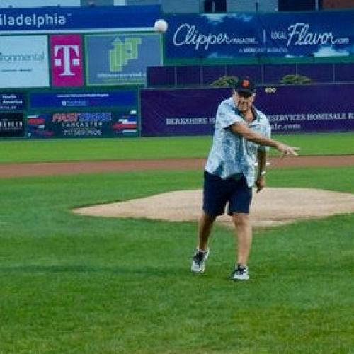 Ed Flick first pitch